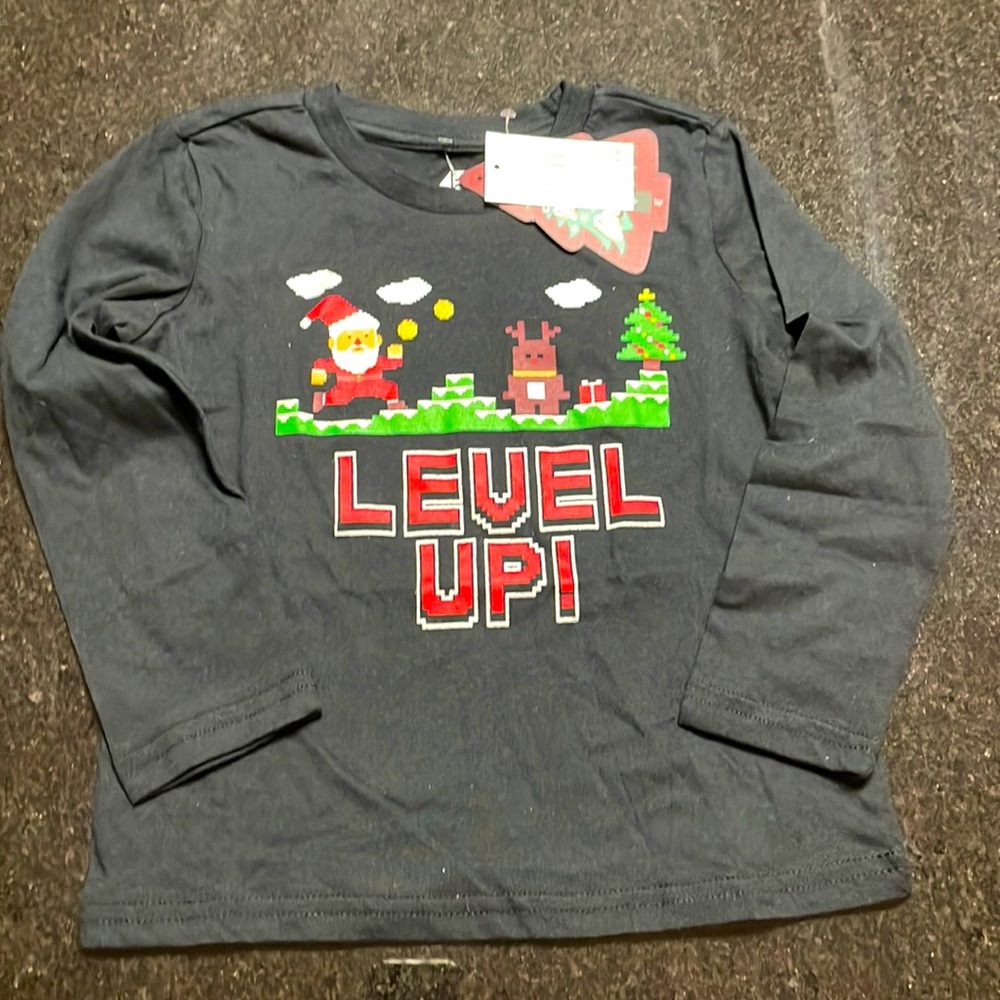 American Dream Team Network ADTN Black Level Up! Long Sleeve Shirt Size 4T